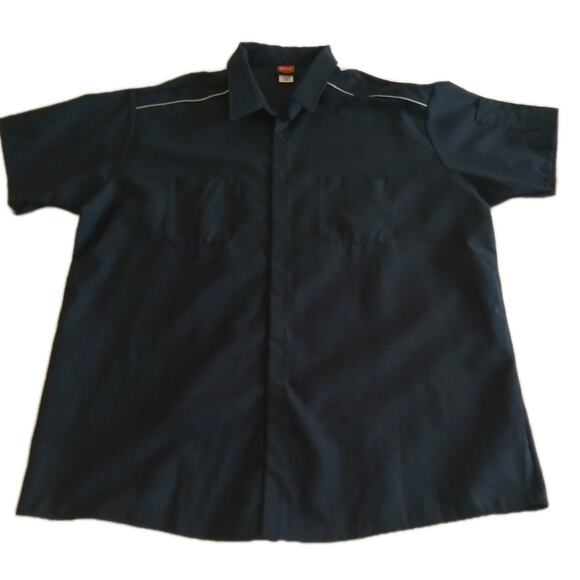 Red Kap Other - Red Kap Work Shirt Mens 3XL Navy Blue 2 Pocket Work Uniform Short Sleeve Utility
